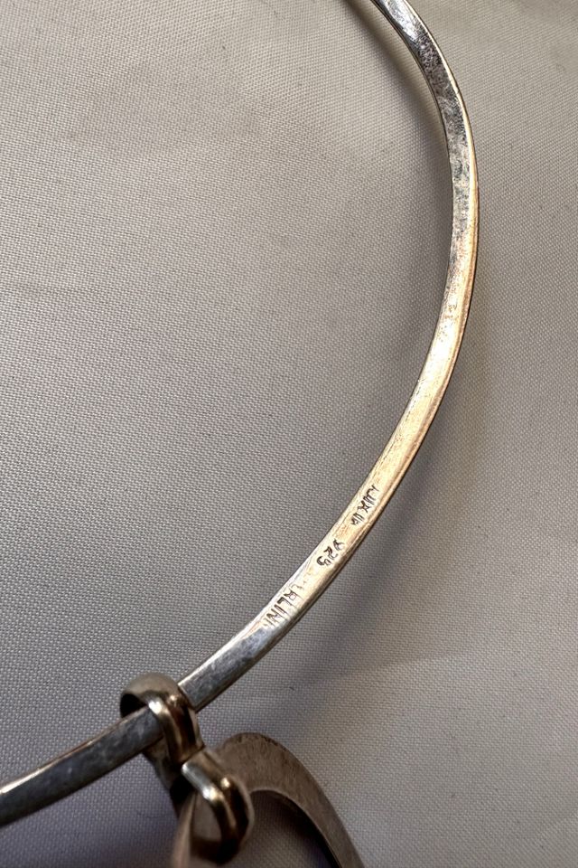 Mid Century Silver Choker with Lunar Pendant Selected by Cherry #3