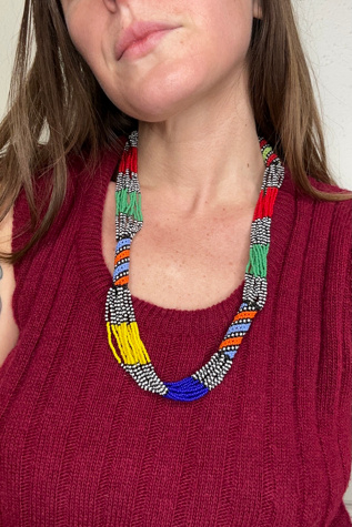 1970s Multi-Colored Beaded Necklace Selected by Cherry