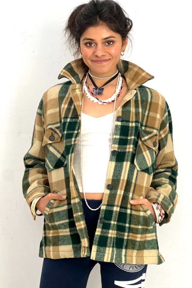 Vintage Plaid LL Bean Wool Shirt Jacket Selected by Anna Corinna Free People