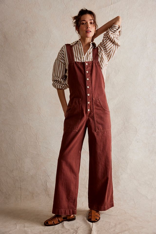 Womens wide cheap leg overalls