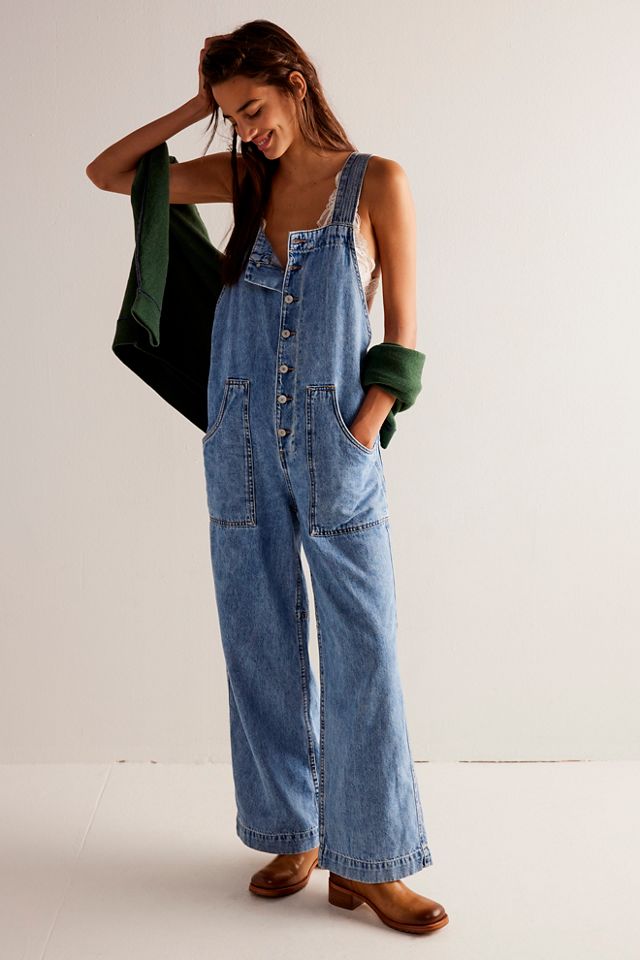 We The Free Fields Of Flowers Wide-Leg Overalls