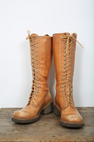 Vintage 70s Campus Lace Up Boots Selected by Love Rocks