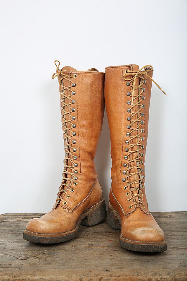 Vintage 70s Campus Lace Up Boots Selected by Love Rocks Vintage