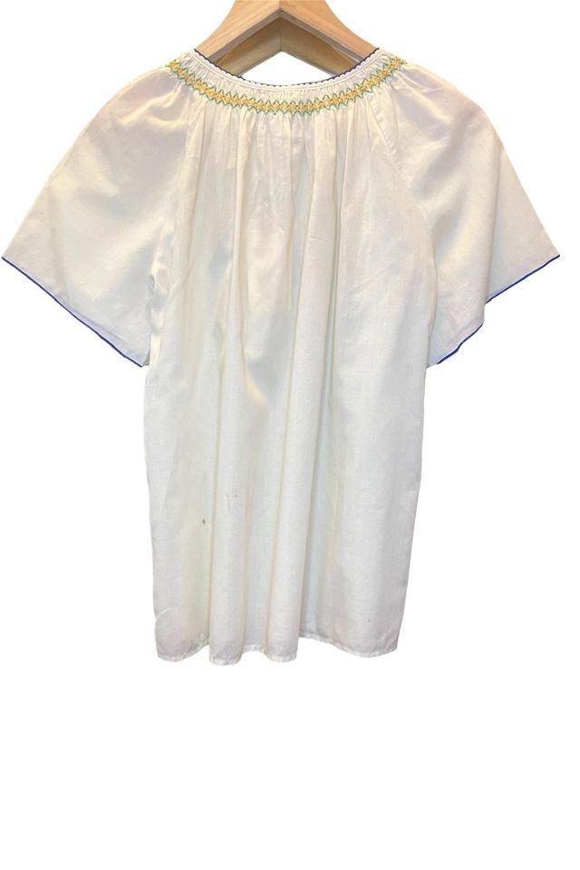 Vintage White Embroidered Summer Top Selected by Nomad Vintage #2