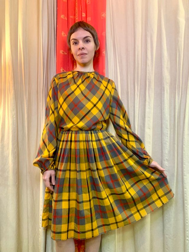 Tartan shop yellow dress