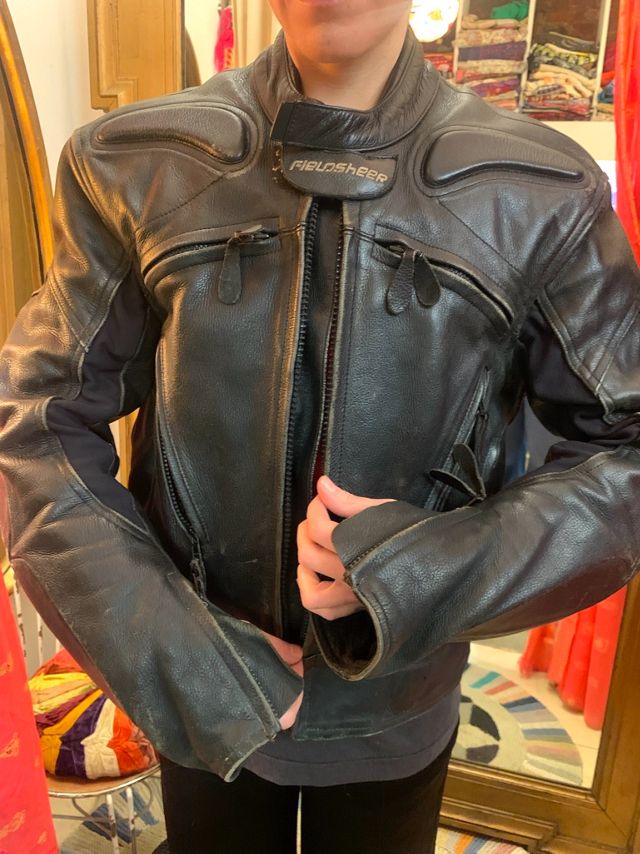 Vintage Fieldsheer Leather Motorcycle Jacket Selected by Nomad Vintage Free People