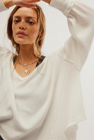 Free People We The Free Coraline Waffle Knit Thermal Long Sleeve...