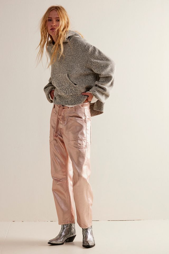 Free people hot sale pink jeans