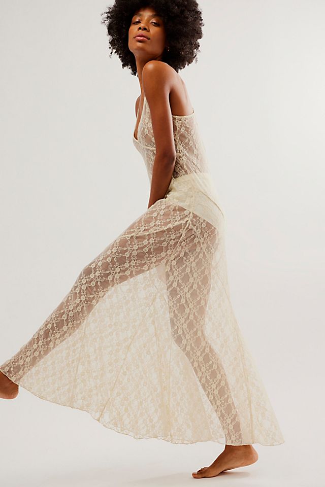 free people lace slip dress insert mini in ivory blend fabrication * Pull Free People Voile And Lace