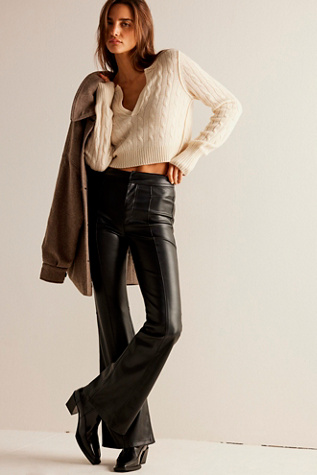 Free People Side-Zip Leather Pants for Women