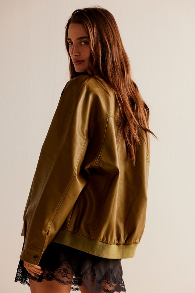 We The Free Wild Rose Vegan Leather Bomber #1