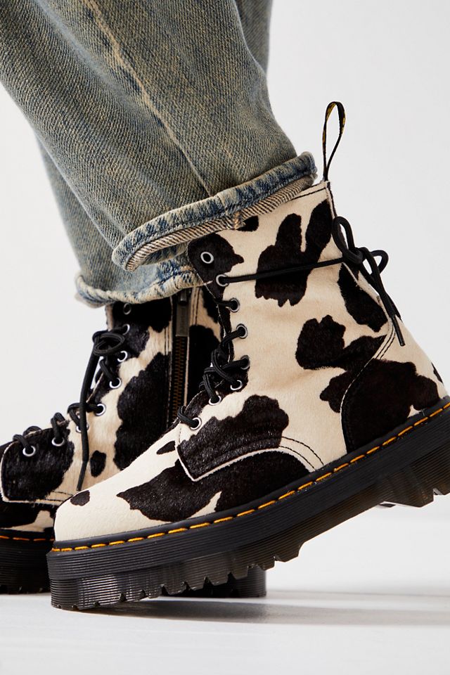 Cow print hot sale doc martens