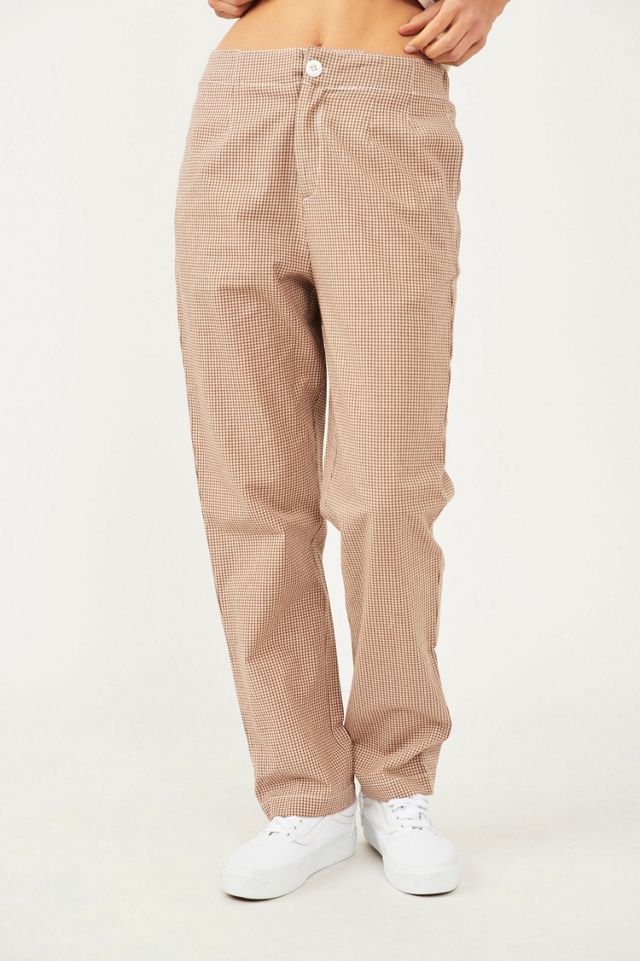 Free People MALIBU ORANGE Women's Kate Gingham Straight-Leg Pants