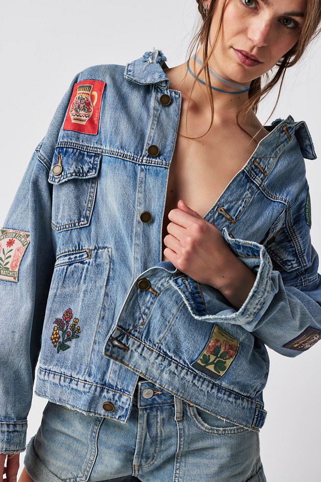 Found Patchwork Denim Trucker Jacket #2