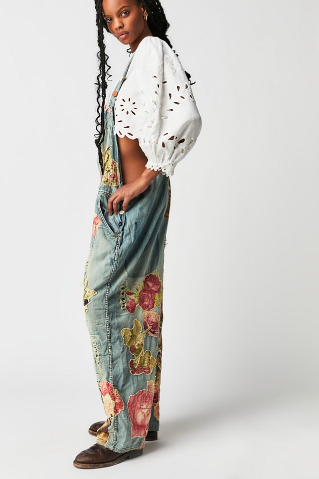 Magnolia Pearl Rose Embroidered Overalls #2