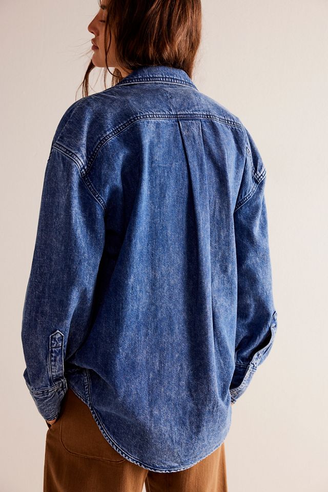 We The Free Izzie Cargo Denim Shirt #1