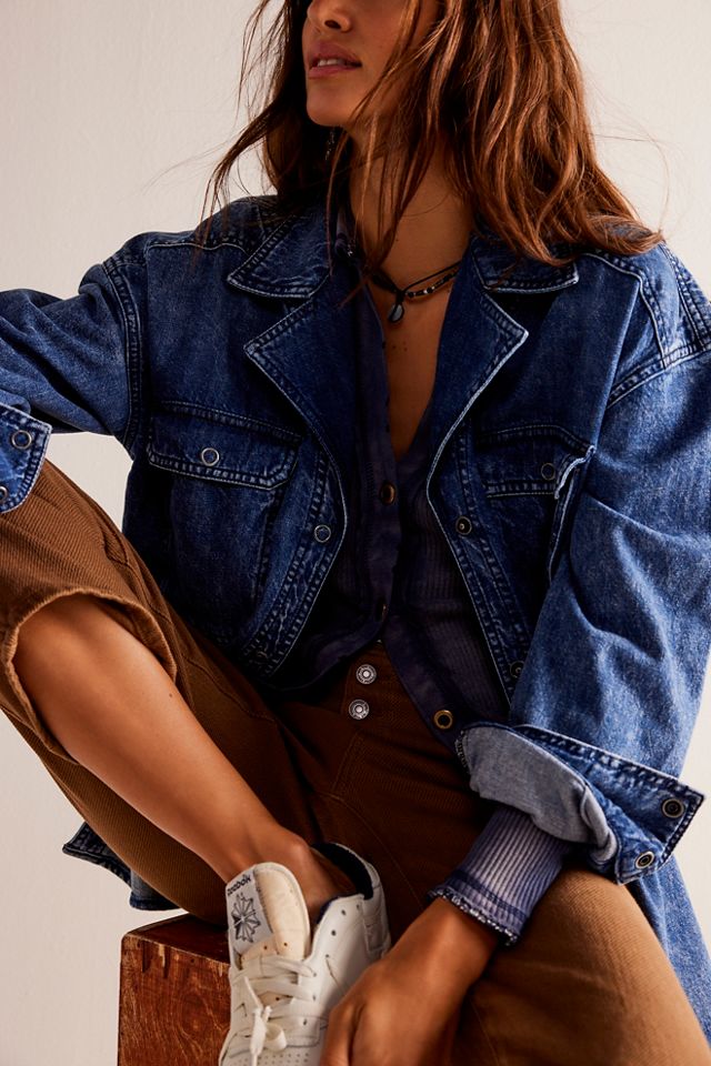 We The Free Izzie Cargo Denim Shirt #3