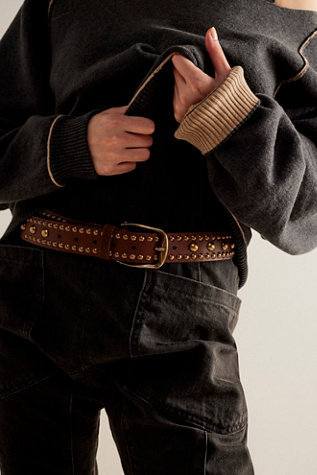 We The Free Sola Stud Belt at Free People in Cognac, Size: S/M