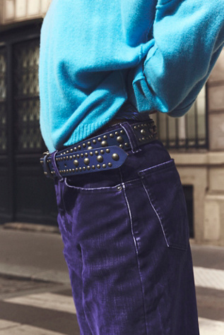 We The Free Sola Stud Belt at Free People in Navy Baby, Size: XS/S