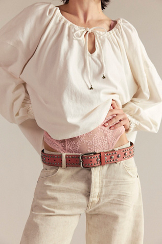 We The Free Sola Stud Belt at Free People in Pink, Size: M/L