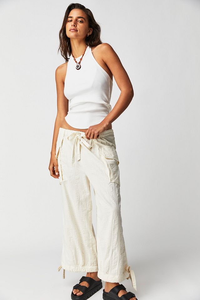 FREE PEOPLE: REMY CAMO CROPPED PANTS