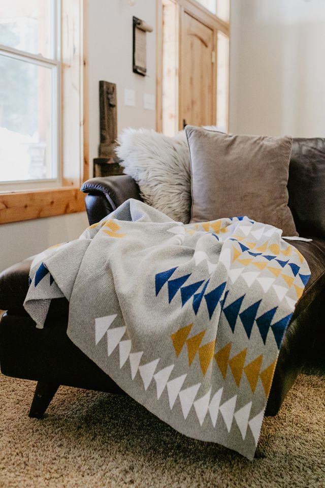 Grey geometric throw hot sale