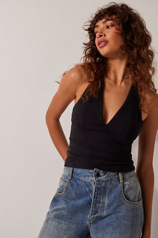 Have It All Halter Top by Intimately at Free People in Black, Size: Large