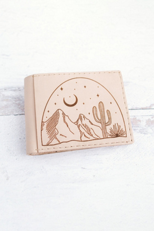 Giving Bracelets Leather Bifold Desert Wallet at Free People in Tan
