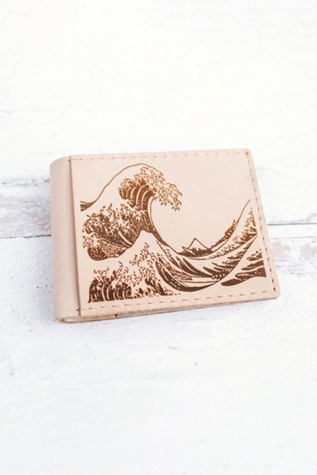 Giving Bracelets Leather Bifold Wave Wallet at Free People in Tan