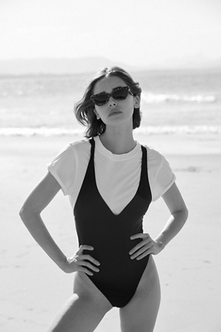 Mare Perpetua Twist One-Piece Swimsuit at Free People in Black, Size: L