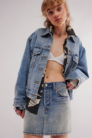 Levi's Icon Skirt at Free People in Light Wash, Size: 26