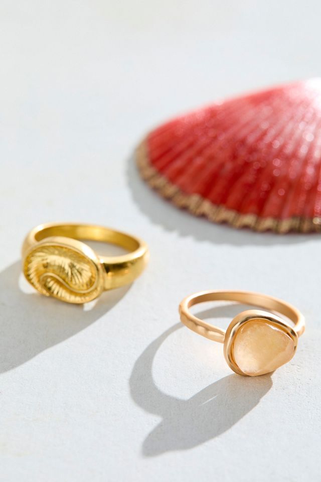 Lot de bagues en plaqué or Packing My Things For The Summer #1