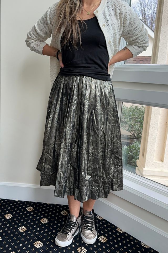 Vintage Gold Wood Grain Lame Skirt Selected by KA.TL.AK #2