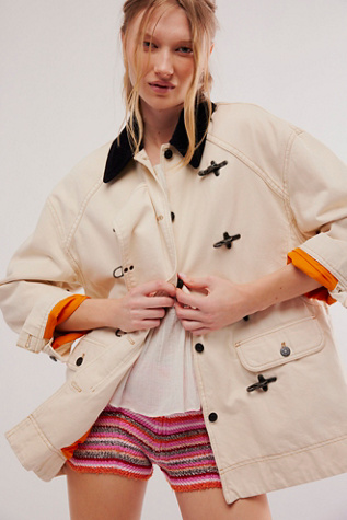 We The Free Denim Barn Coat en Ecru, pour femme chez Free People