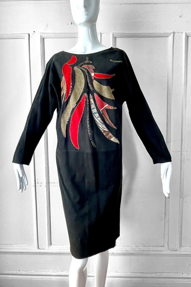 80’s Embellished Suede Judith Ann Dress Selected by MARMALADE #1