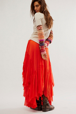 FP One Clover Skirt at Free People in Tangerine Tango, Size: Large