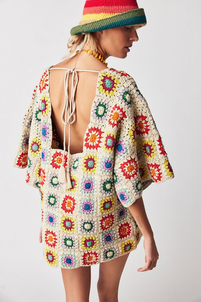 Crochet Square Neck Mini Dress #1