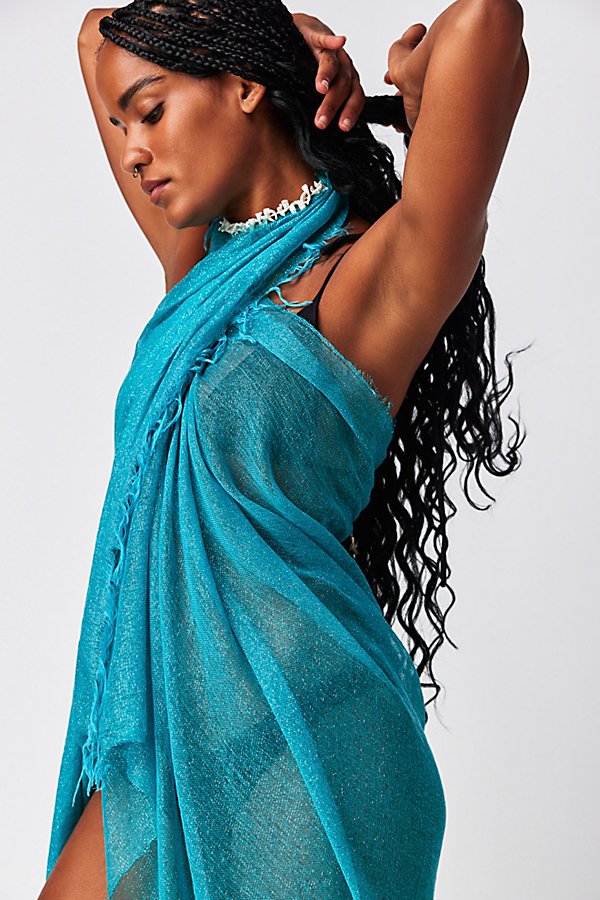 Free People Mystic Shimmer Sarong In Blue