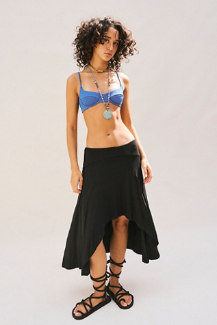 GAIL JERSEY DENIM MIDI SKIRT