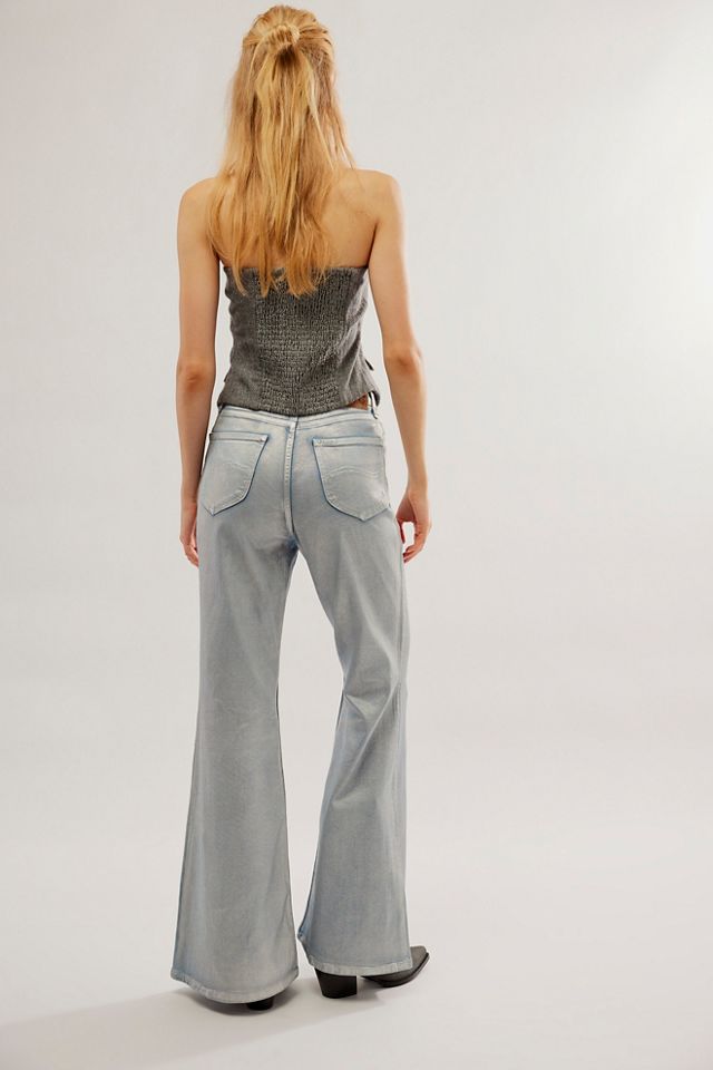 Jean métallisé à jambes évasées taille haute Lee #1