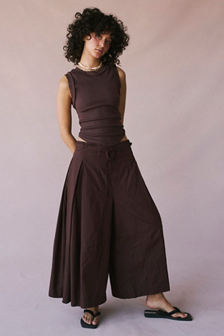 Go To Town Culotte Trousers by free-est at Free People in French Roast, Size: XS