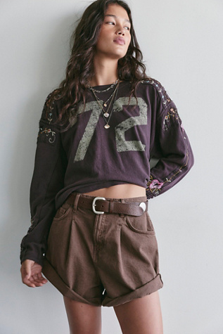 We The Free Danni Shorts at Free People in Brown, Size: M