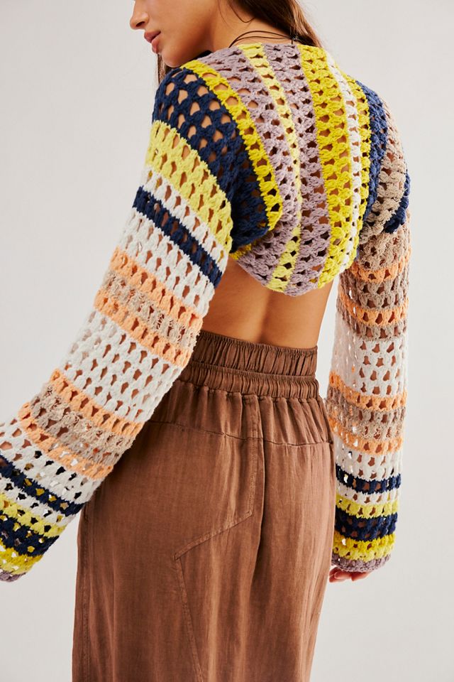 Free people crochet on sale cardigan