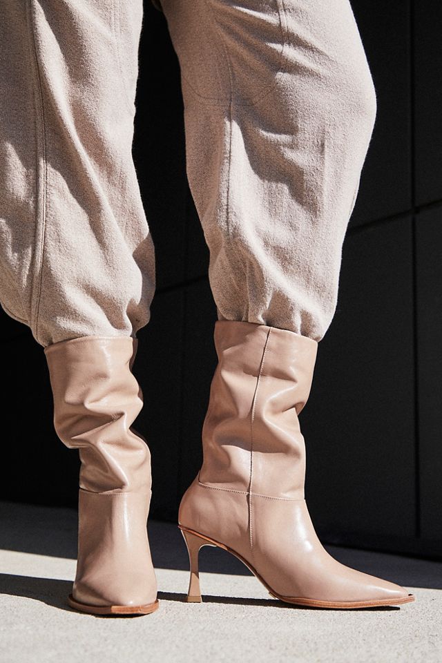 Mid calf slouch hot sale boots with heel