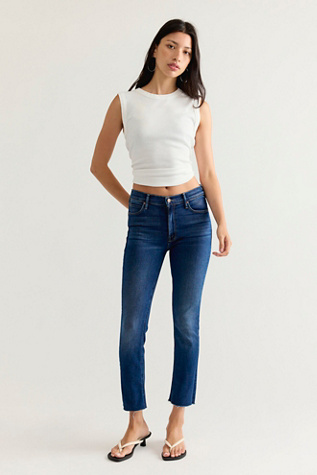 MOTHER Mid-Rise Dazzler Ankle Fray Jeans
