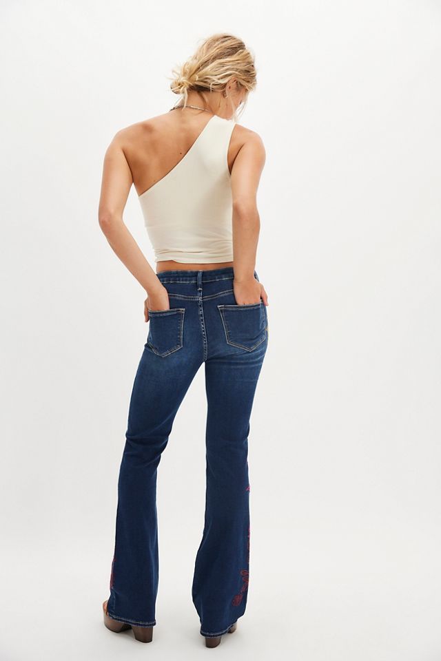 Driftwood Wyatt Embroidered Flare Jeans #1