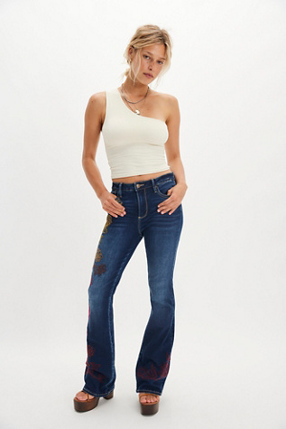 Driftwood Wyatt Embroidered Flare Jeans - thumbnail 3