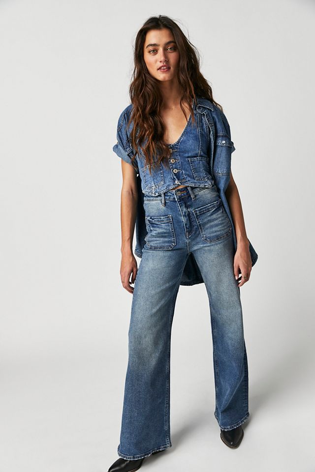 Driftwood Charlee Patch Pocket Jeans | Free People