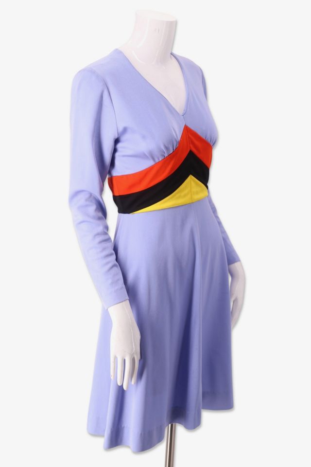 1960s Lavender Color Block Short Dress Selected By Ritual Vintage #1