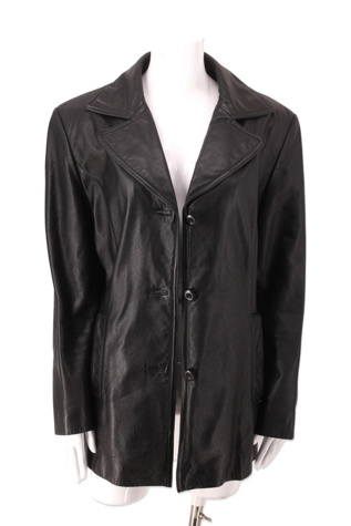 1990s Wilsons Black Leather Trench Jacket Selected By Ritual Vintage